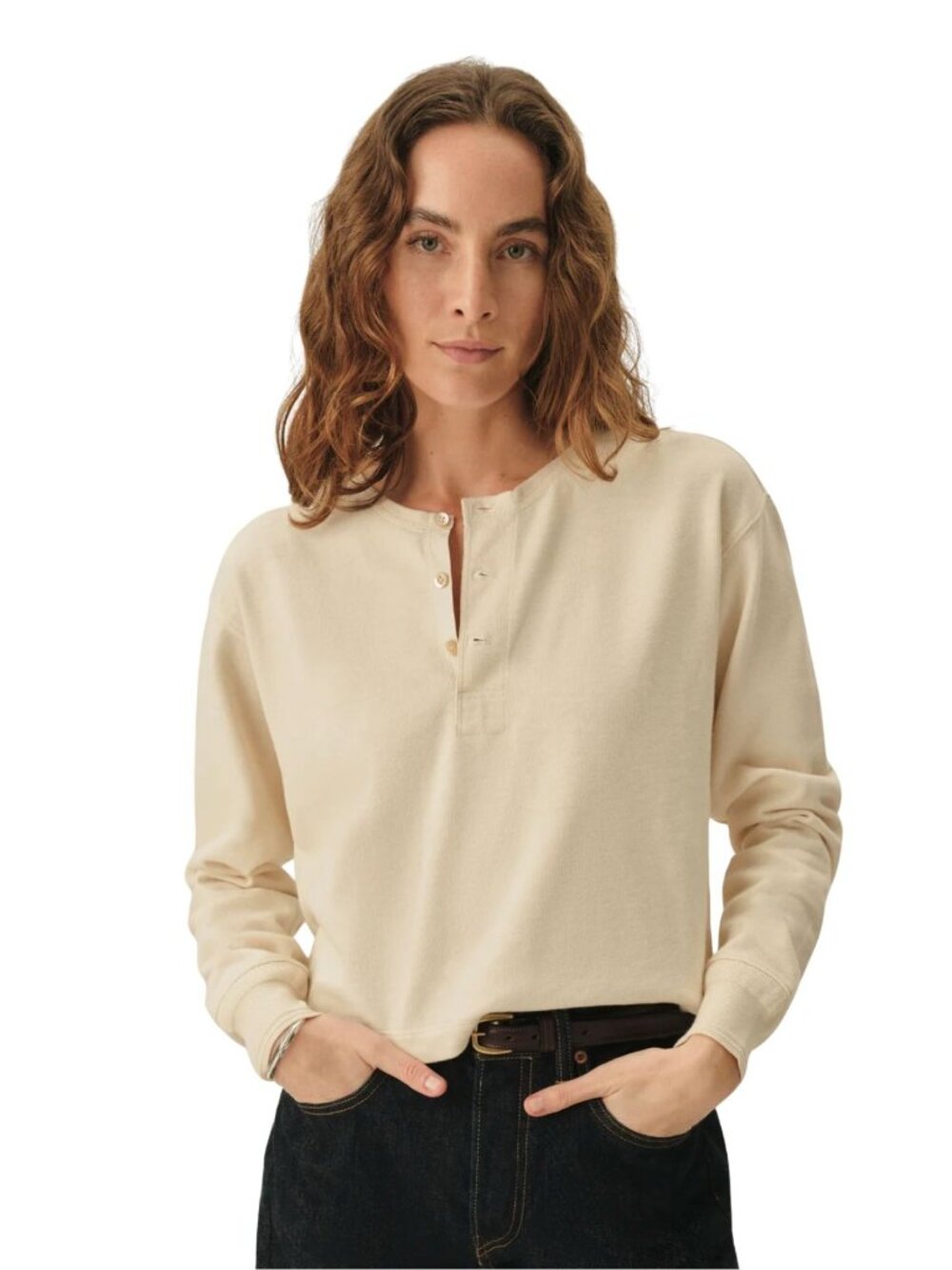 BUCK MASON Field-Spec Boyfriend Crop Henley NWT $98 XS